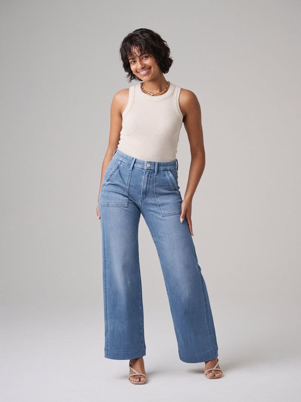 Elims The Malibu Wide Baker in Morning Mist Wide Leg Jeans size 27 🤍